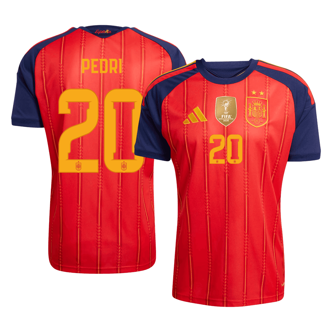 PEDRI #20 España Edición Campeona Local Camiseta de Fútbol Copa Mundial 2026 Roja