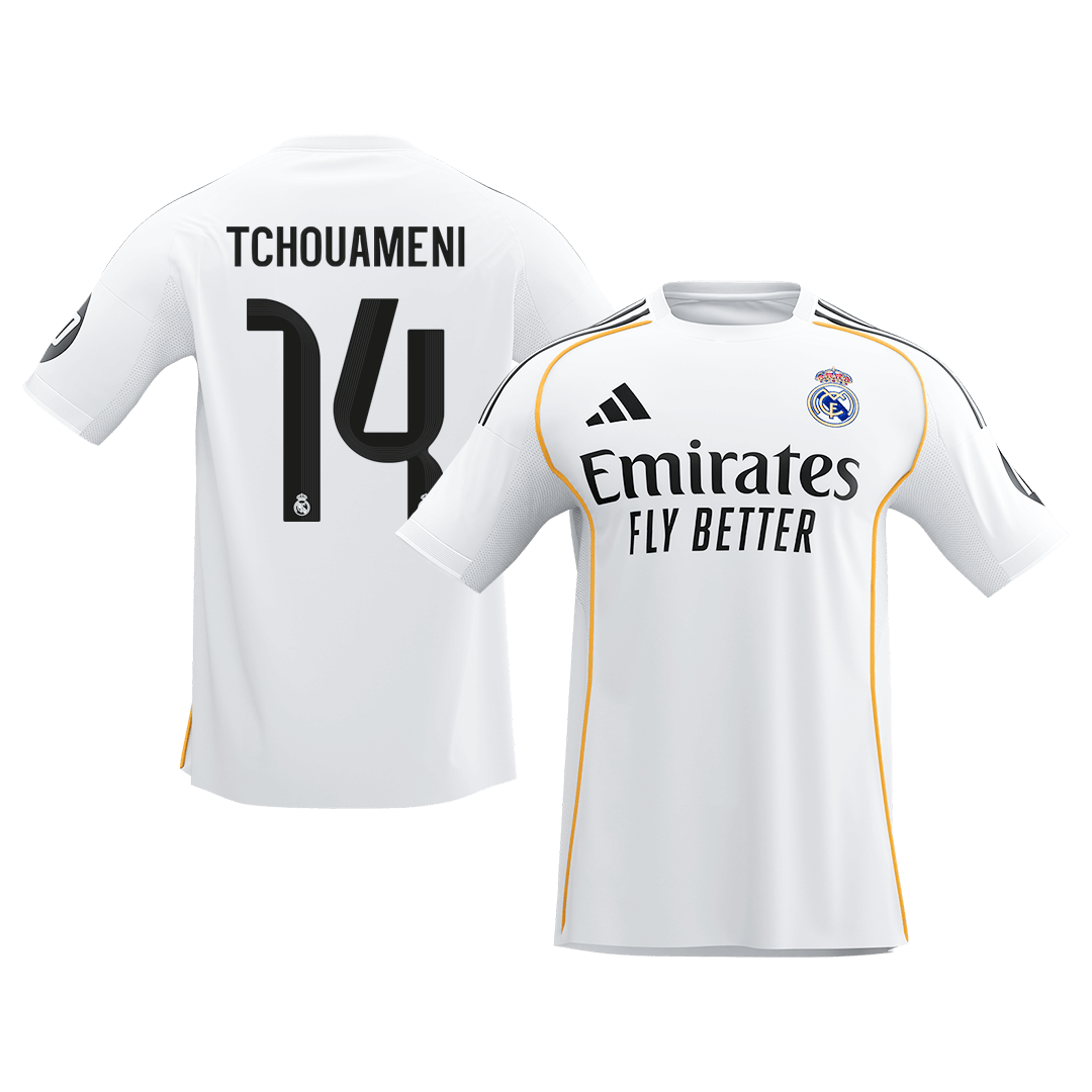 Camiseta de fútbol local del Real Madrid TCHOUAMENI #14 2025/26