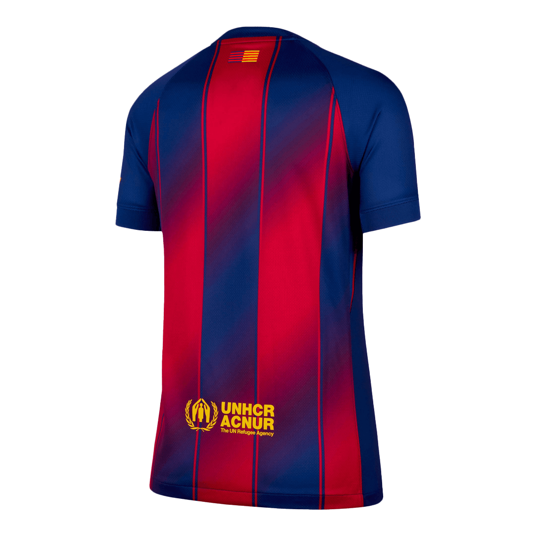 Camiseta de fútbol local del Barcelona para mujer 2025/26 azul y rojo