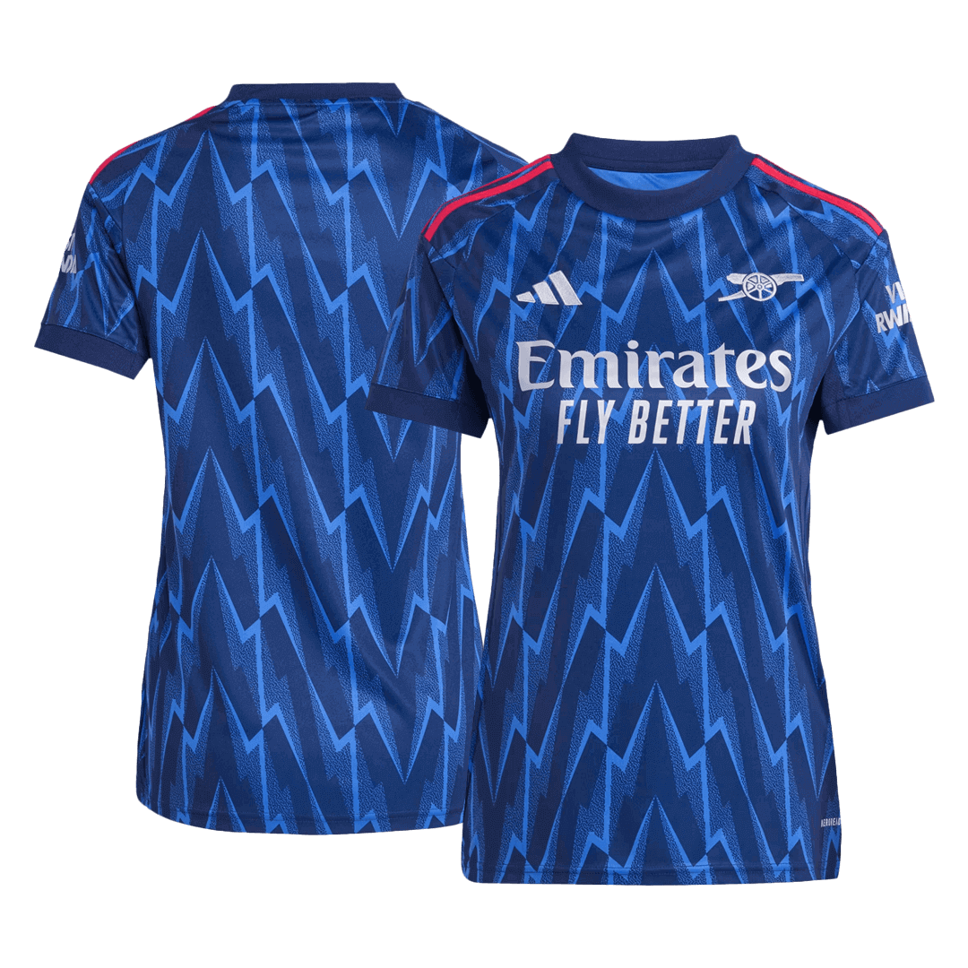 Camiseta de fútbol visitante del Arsenal para mujer 2025/26, azul