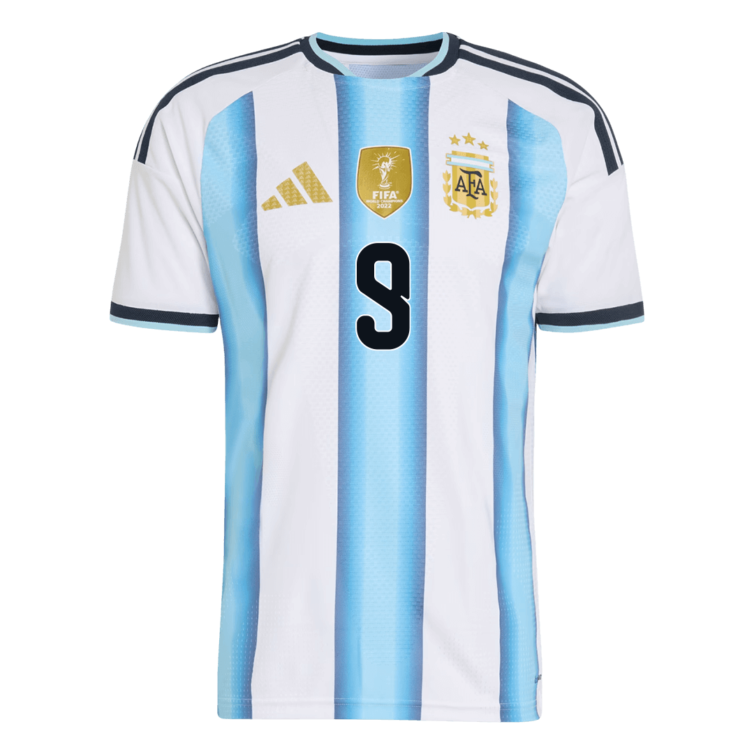 Camiseta de local de Argentina J. ÁLVAREZ #9 para hombre, Copa Mundial 2026 - Ajuste entallado