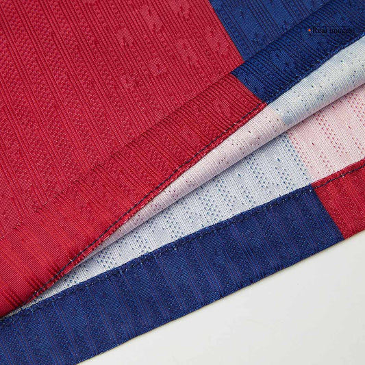 Camiseta de fútbol local auténtica del Barcelona x Travis Scott 2024/25, roja y azul