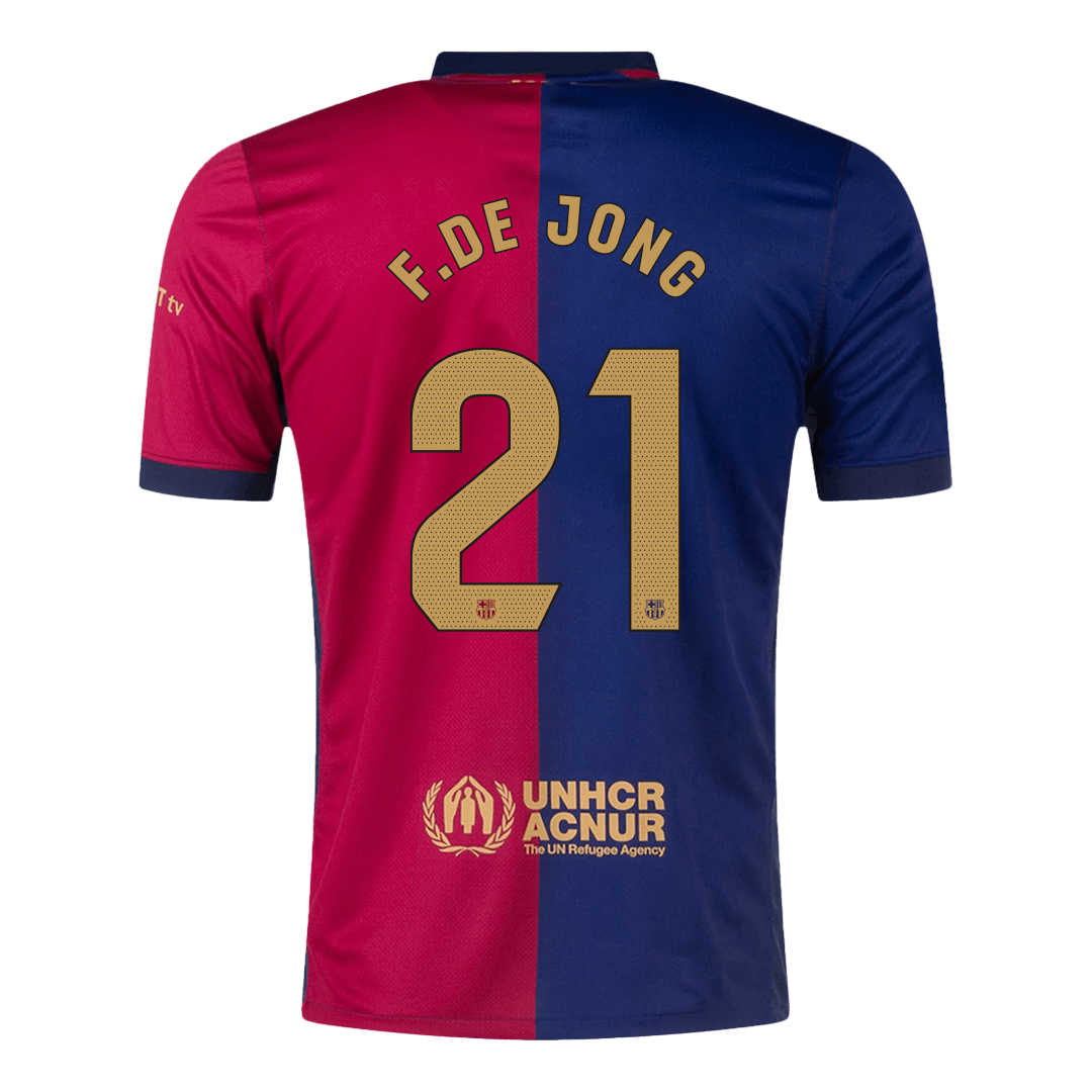 Camiseta de local del Barcelona F.DE JONG #21 2024/25 - Logotipo de Spotify sin texto