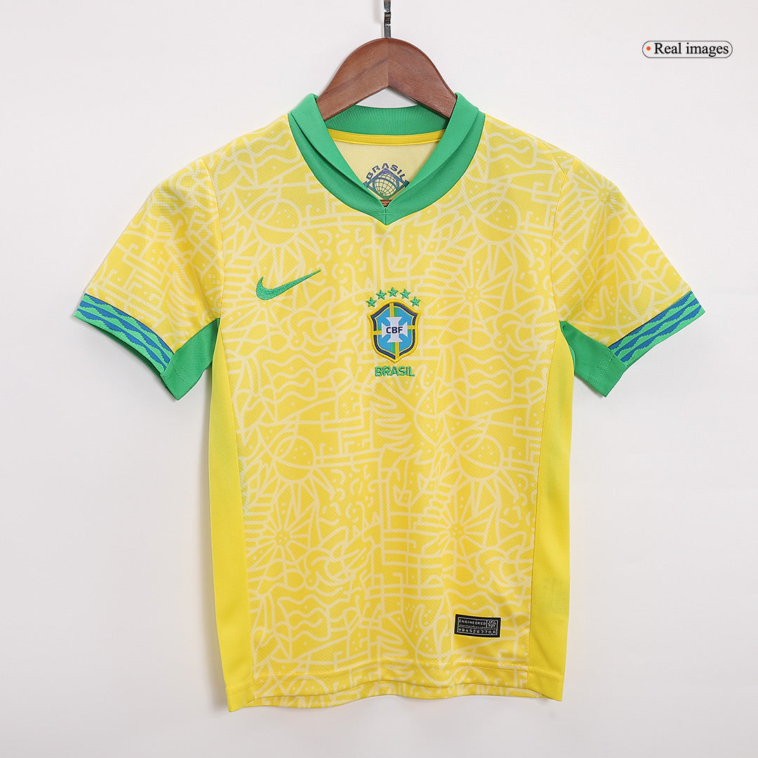 Kit de fútbol local de Brasil para niños (camiseta y pantalón corto) Copa América 2024