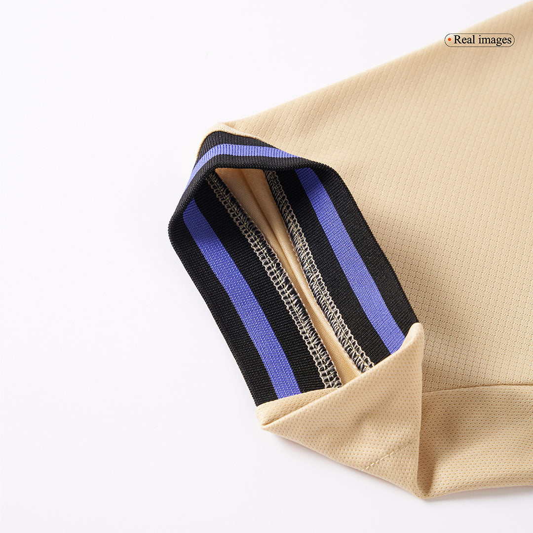 Kit de visitante del Barcelona (Kit, pantalón corto y medias) 2025/26 (amarillo y negro)