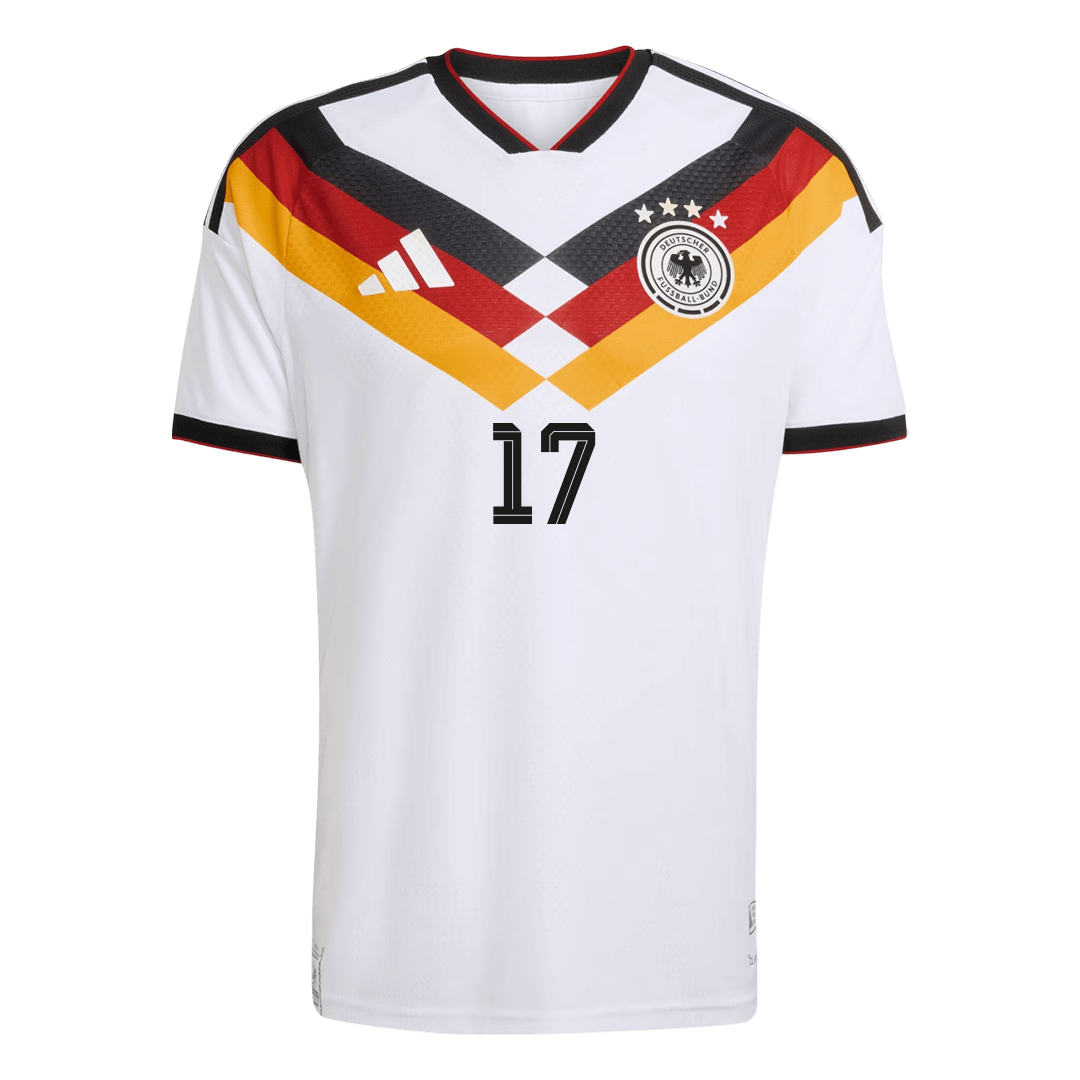 Camiseta de fútbol local auténtica de WIRTZ #17 de Alemania 2026
