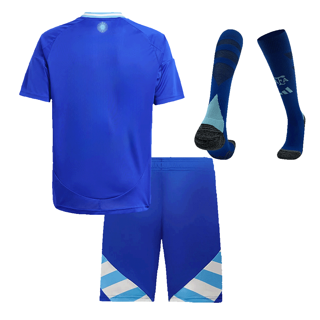Kit de camiseta de visitante de Argentina para niños (camiseta, pantalón corto y medias) 2024