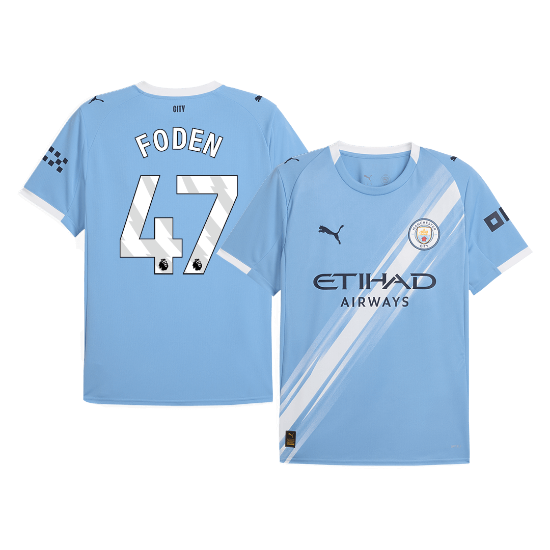 Camiseta de fútbol local del Manchester City FODEN #47 2025/26 Azul