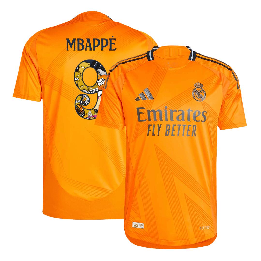 Camiseta de fútbol auténtica de visitante del Real Madrid MBAPPÉ #9 - Fuente Bear Champ