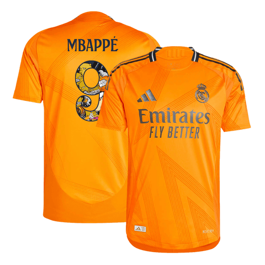 Camiseta de fútbol auténtica de visitante del Real Madrid MBAPPÉ #9 - Fuente Bear Champ