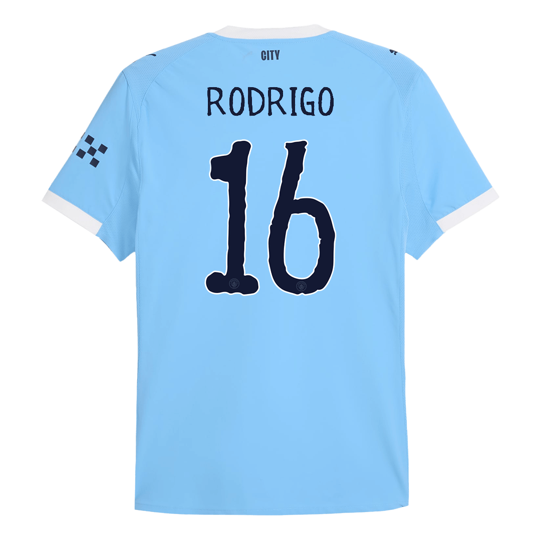 Camiseta de fútbol local auténtica RODRIGO #16 del Manchester City 2025/26, azul - Mundial de Clubes
