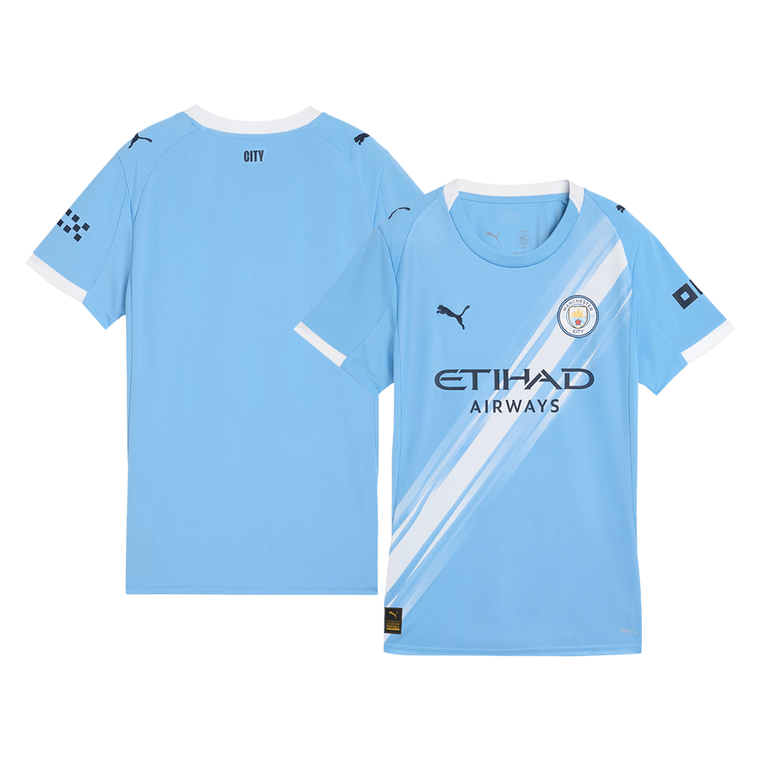 Camiseta de fútbol local del Manchester City para mujer 2025/26, azul