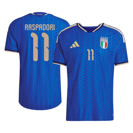 Camiseta de Italia para hombre RASPADORI #11 Local Copa Mundial 2026 - Corte ajustado