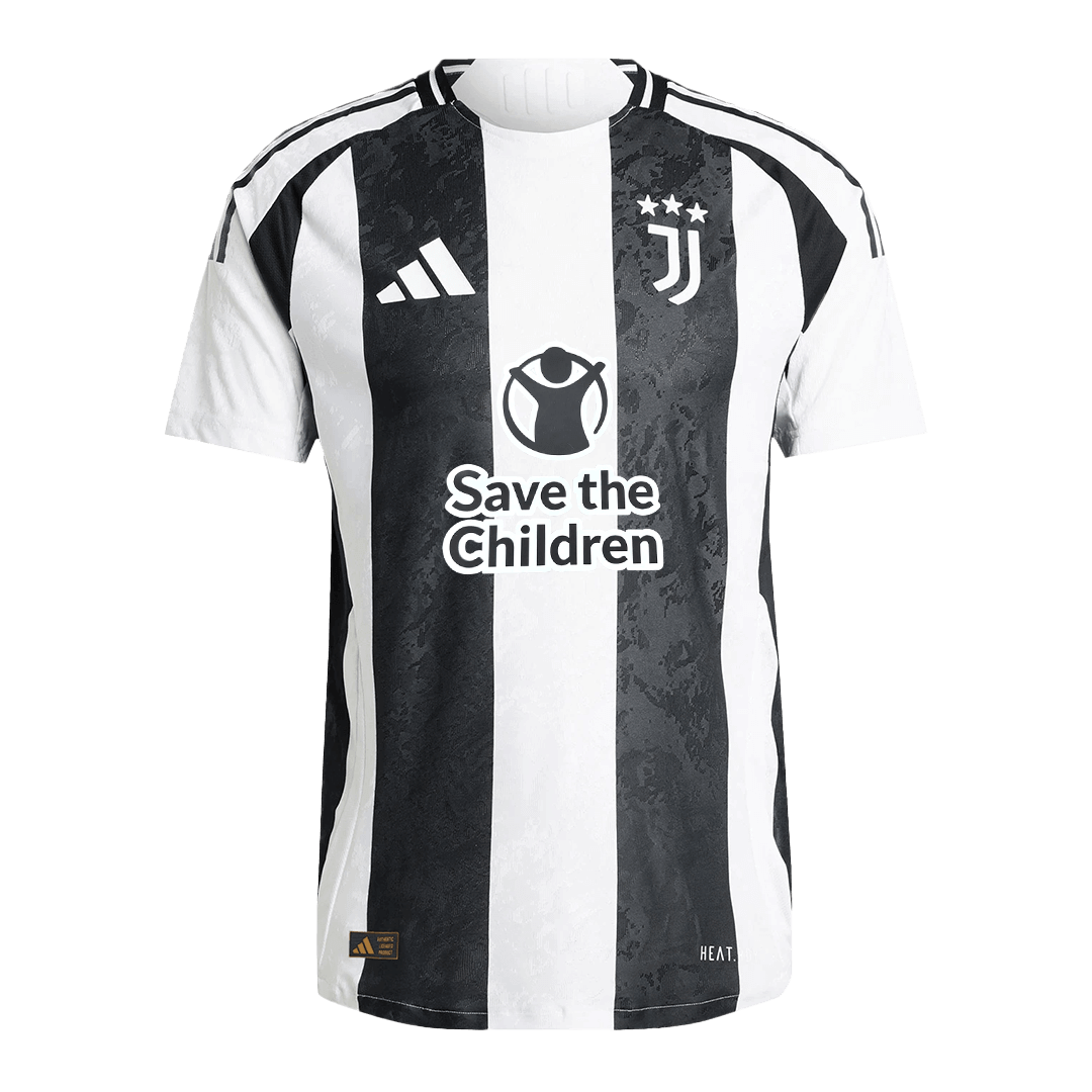 Camiseta de fútbol local auténtica de la Juventus YILDIZ n.° 10 2024/25 - Patrocinador de Save The Children