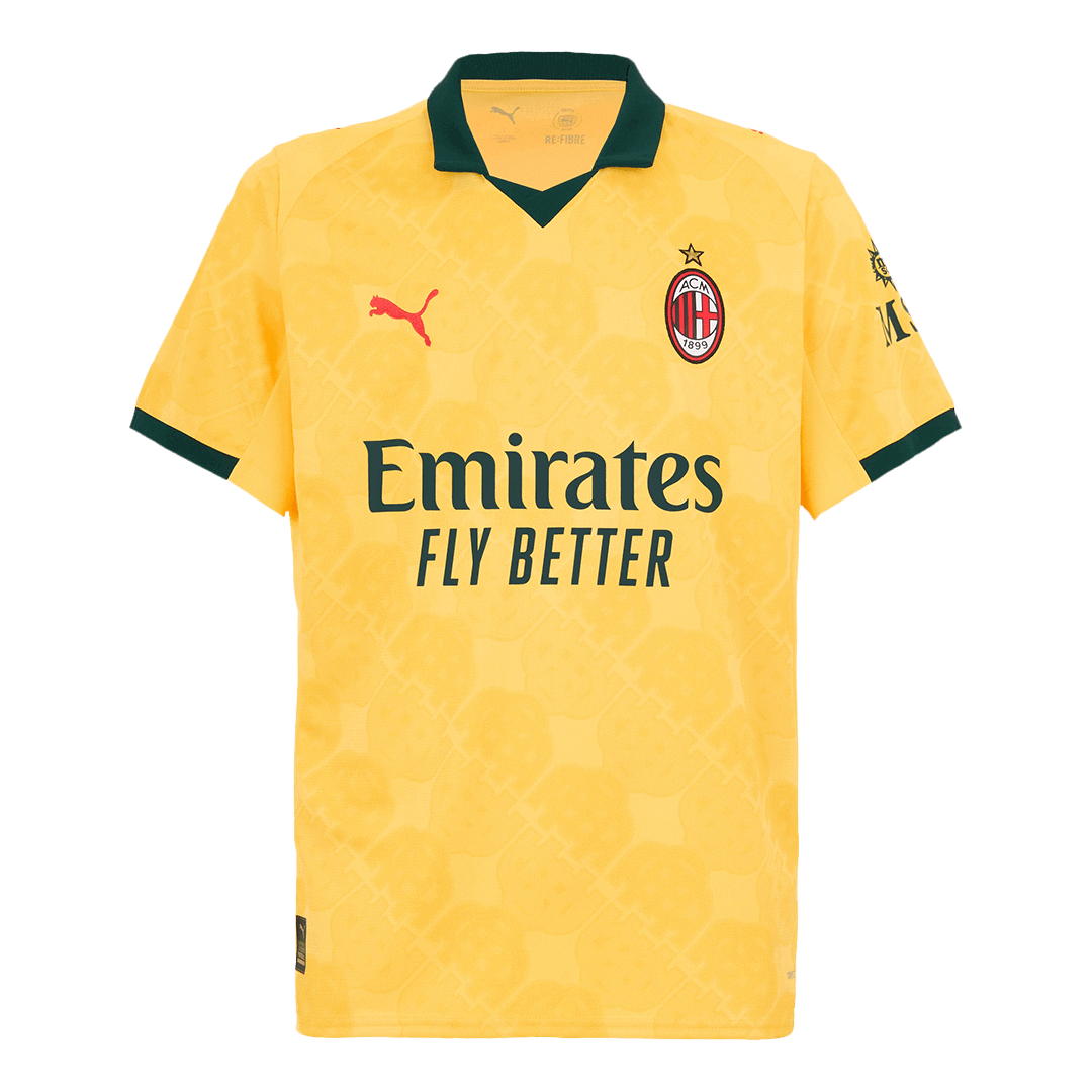 Camiseta de fútbol visitante del AC Milan 2025/26, amarilla, tercera equipación
