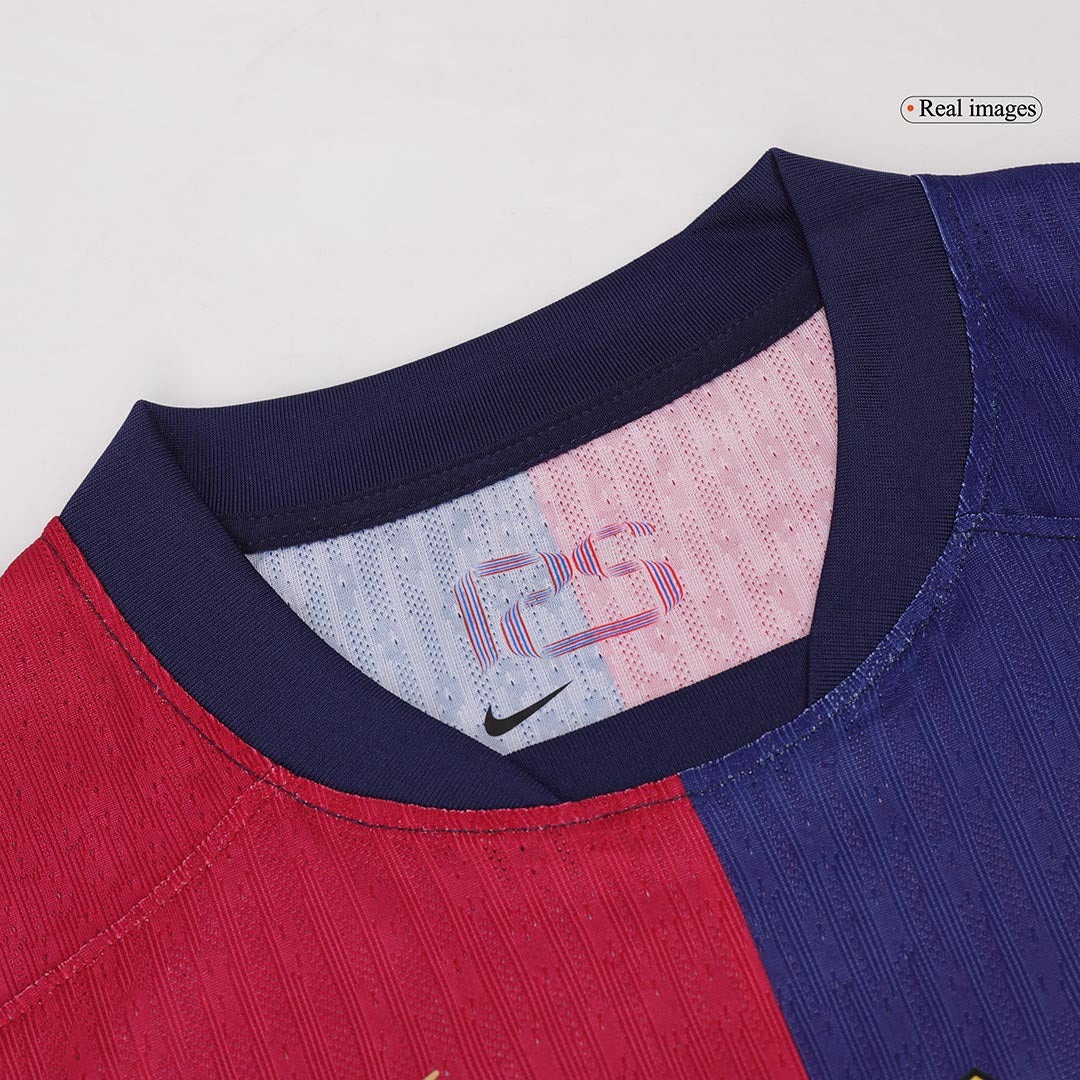 Camiseta de fútbol local auténtica del Barcelona 2024/25 RAPHINHA #11, roja y azul - UCL