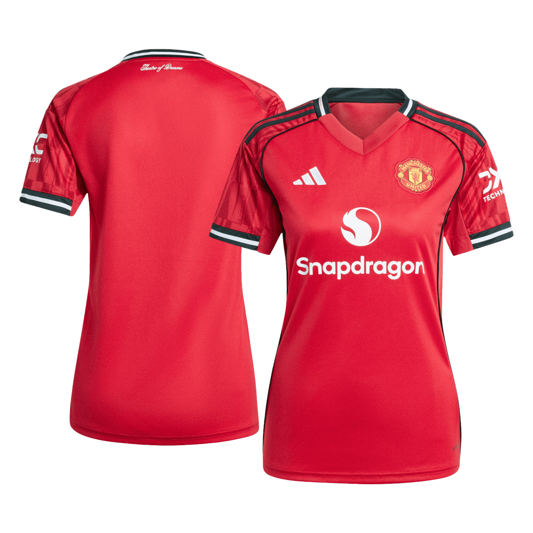 Camiseta de fútbol local del Manchester United para mujer 2025/26, roja