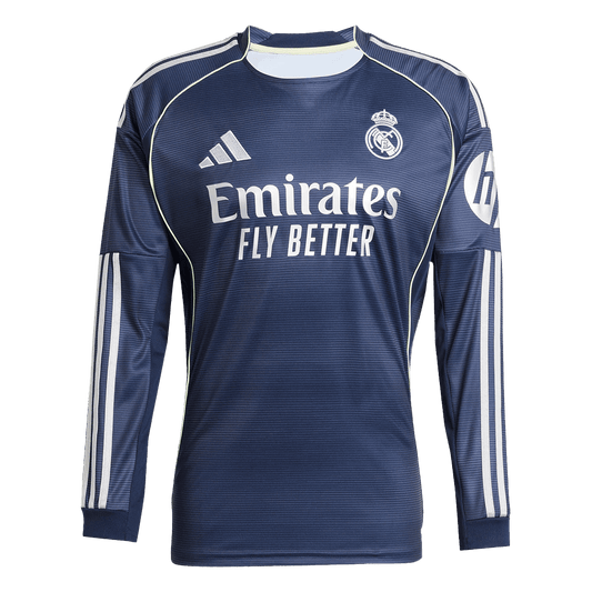 Camiseta de fútbol visitante del Real Madrid 2025/26 de manga larga