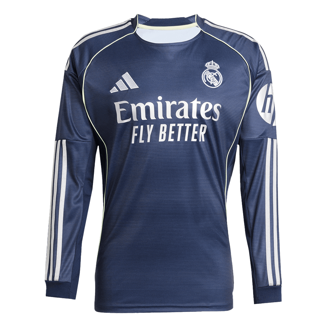 Camiseta de fútbol visitante del Real Madrid 2025/26, manga larga (talla grande)