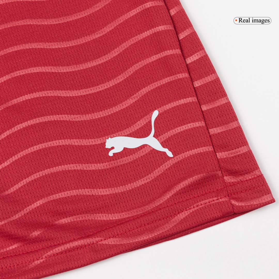 Conjunto infantil de camiseta y pantalón corto de la selección de Portugal de Ronaldo #7 para niños, Mundial 2026, color rojo.