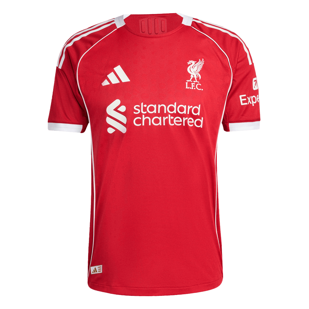 Camiseta de fútbol local auténtica del Liverpool 2025/26, roja