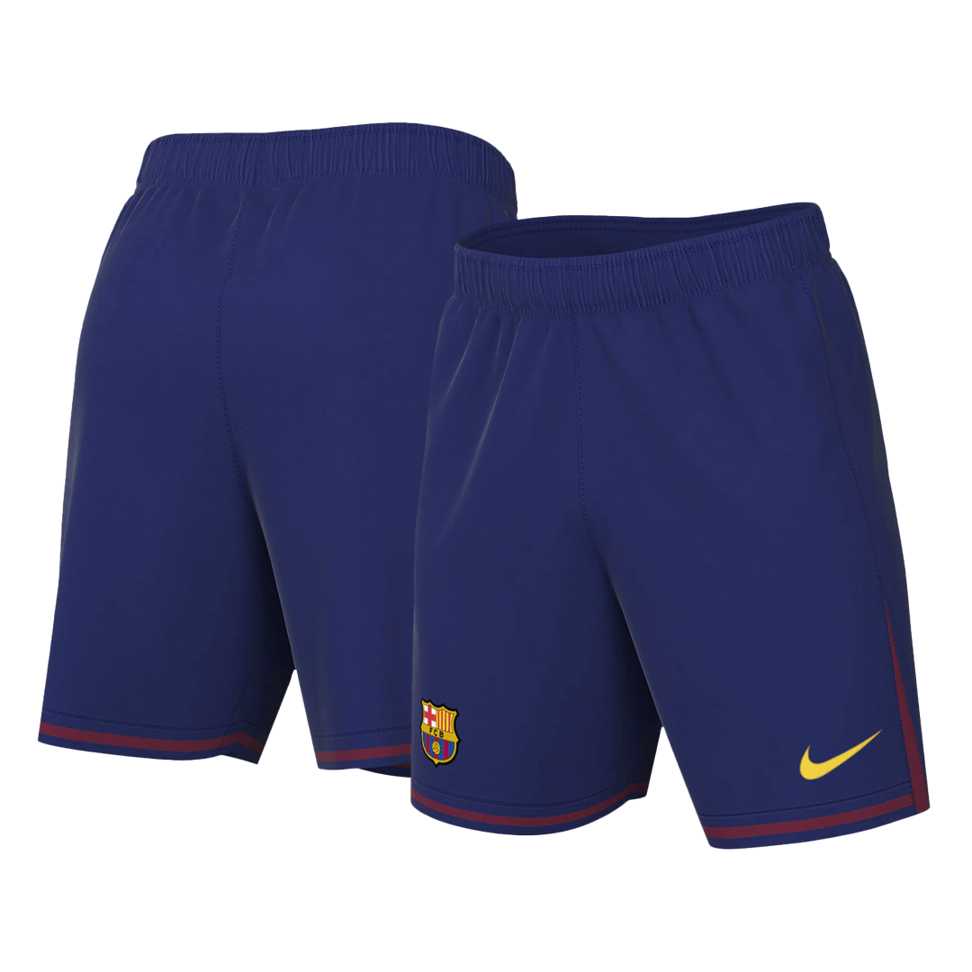 Kit de fútbol local del Barcelona (Kit, pantalón corto y medias) 2025/26, rojo y azul