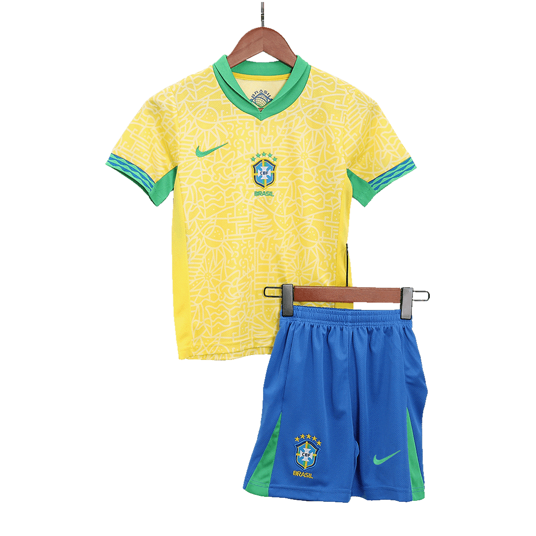 Kit de fútbol local de Brasil para niños (camiseta y pantalón corto) Copa América 2024