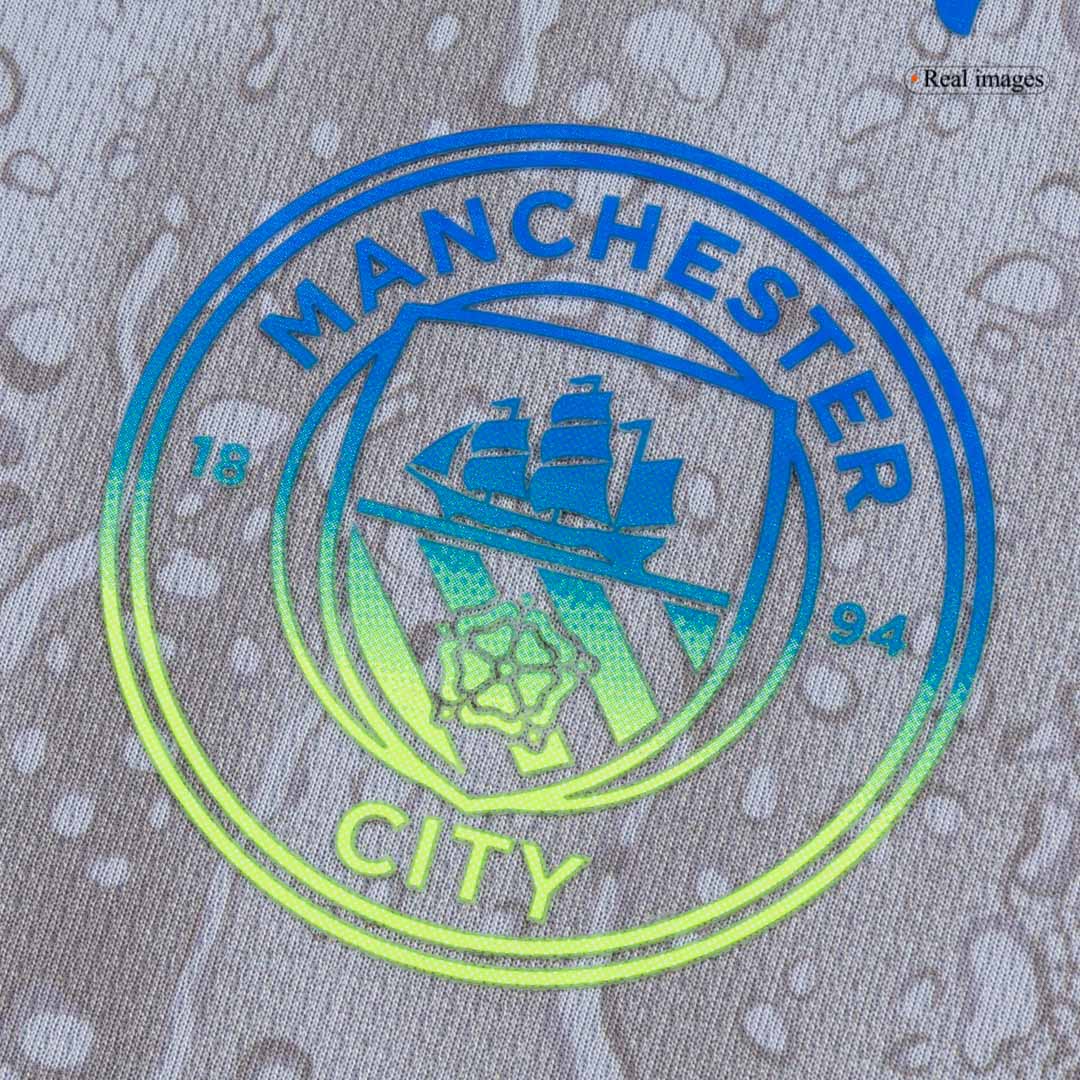 Kit de fútbol visitante del Manchester City (camiseta, pantalón corto y medias) 2025/26