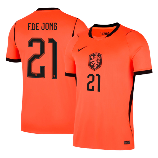 F.DE JONG #21 Camiseta de local de los Países Bajos para el Mundial 2026 Naranja