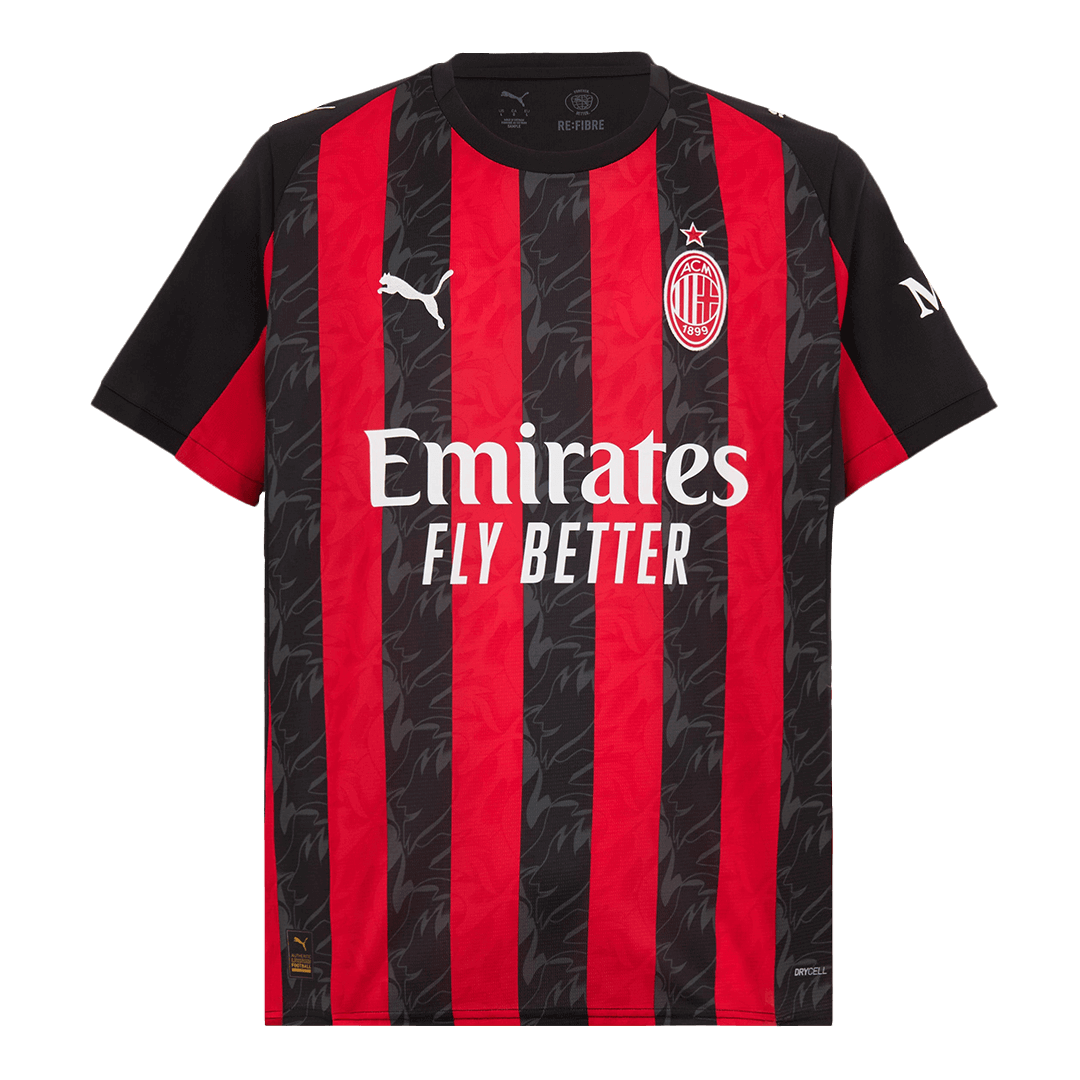 Camiseta de fútbol RAFA LEÃO #10 AC Milan local 2025/26 Rojo y negro