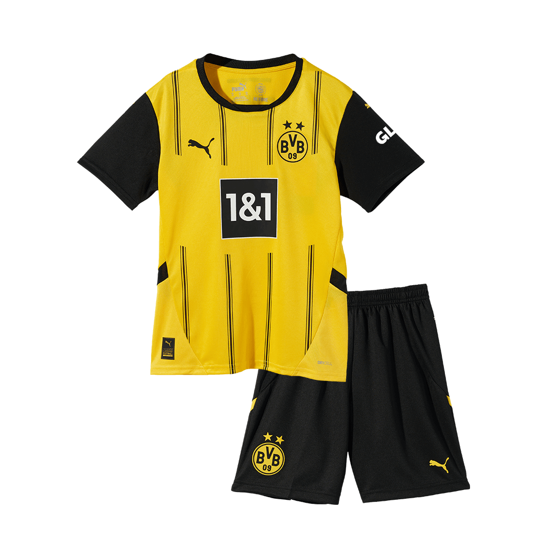 Kit de camiseta de fútbol local del Borussia Dortmund para niños (camiseta, pantalón corto y calcetines)